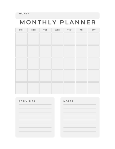 Monthly layout